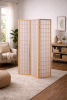 3-Panel Japanese Shoji Room Divider Screen, Natural