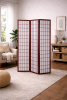 3-Panel Asian Style Room Divider Privacy Screen, Cherry