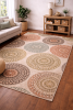 7'10” x 10'10” Indoor/Outdoor Beige Circle Area Rug