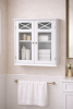 French Style White 2-Door Bathroom Wall Cabinet
