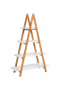 4-Tier Bamboo Ladder Bookshelf with Open Shelves