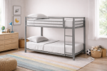Low Profile Twin Silver Metal Bunk Bed