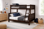 Twin Over Full Solid Wood Bunk Bed Espresso
