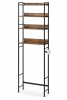 Industrial Over-Toilet Storage Shelf with Hooks & Paper Holder