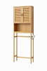 Bamboo Over-Toilet Storage Cabinet with Doors & Open Shelf