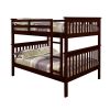 Full Over Full Solid Wood Bunk Bed Cappuccino