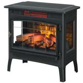 Black Infrared Quartz Electric Fireplace Stove Heater – 1,000 Sq Ft