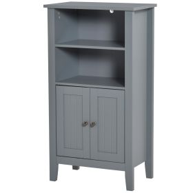 36in Grey MDF Bathroom Floor Cabinet Hidden Storage