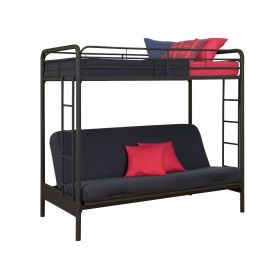 Twin Over Full Futon Bunk Bed Black