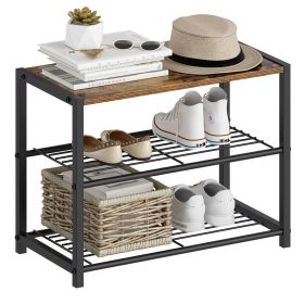 2-Shelf Entryway Shoe Rack Bench