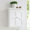 French Style White 2-Door Bathroom Wall Cabinet