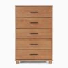 Modern Farmhouse Light Brown Solid Wood 5-Drawer Chest