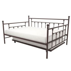 Full Size Bronze Metal Daybed with Twin Trundle