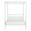 Full White Metal Canopy Bed Frame