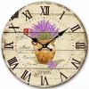 14" French Lavender Rustic Wooden Wall Clock