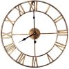 18.5" Gold Metal Roman Numeral Silent Wall Clock