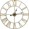 24" Gold Metal Roman Numeral Wall Clock