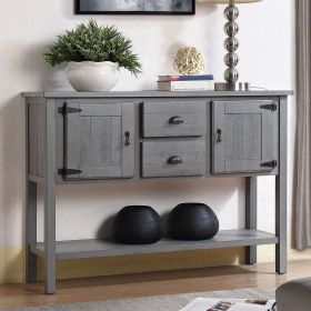 48” Solid Wood Console Sideboard Grey Farmhouse