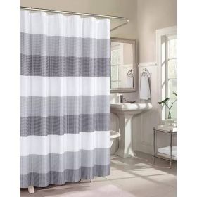 72x70 Polyester Shower Curtain Grey Stripe