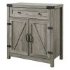 Modern Rustic Storage with Barn Door Style Gray Wash