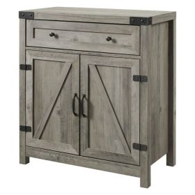 Modern Rustic Storage with Barn Door Style Gray Wash