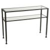 Black Metal Glass Console Table with Shelf