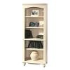Antiqued White Wood 5-Shelf Display Bookcase
