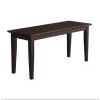 Solid Wood Entryway Accent Bench in Java Brown