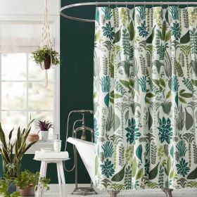 72x72 Cotton Shower Curtain Garden Leaves