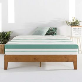 King Solid Wood Slat Platform Bed Frame – Natural