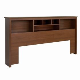 King Cherry Wood Storage Bookcase Headboard