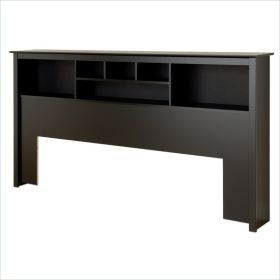 King Bookcase Headboard Black Contemporary