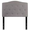 Twin Light Grey Button Tufted Upholstered Headboard