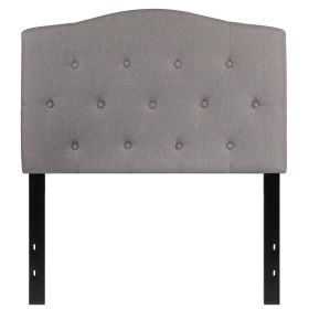 Twin Light Grey Button Tufted Upholstered Headboard