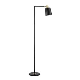 Industrial Black & Gold Metal Floor Lamp 60-Inch