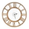 20" Farmhouse Natural Wood Roman Numeral Wall Clock