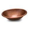 Hammered Copper Oval Vessel Bathroom Sink 17 x 13