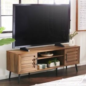 Rustic Mid Century TV Stand with Storage for 65 Inch TV