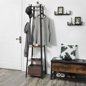 Metal Wood Coat Rack Vintage Industrial