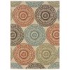 7'10” x 10'10” Indoor/Outdoor Beige Circle Area Rug