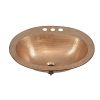Oval Solid Copper Drop-In Bathroom Sink 20 x 17