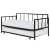 Twin Heavy Duty Steel Daybed with Roll-Out Trundle