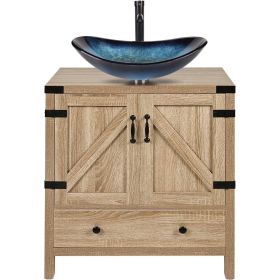 28 Inch MDF Bathroom Vanity Farmhouse Blue