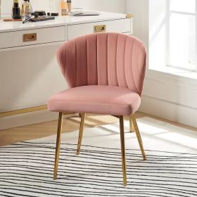 Pink Velvet Wingback Accent Chair Gold Legs