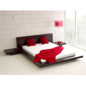 Queen Espresso Platform Bed with Nightstands