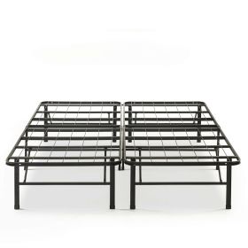 Queen Folding Metal Platform Bed Frame with Storage Space