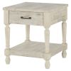 Cottage White 1-Drawer End Table with Shelf