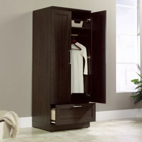 Dark Oak Wood Wardrobe Armoire Cabinet with Shelf