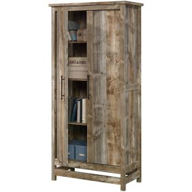 Storage Cabinet Wardrobe Armoire in Rustic Wood Finish