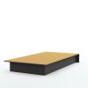Twin Platform Bed Black Wood Modern
